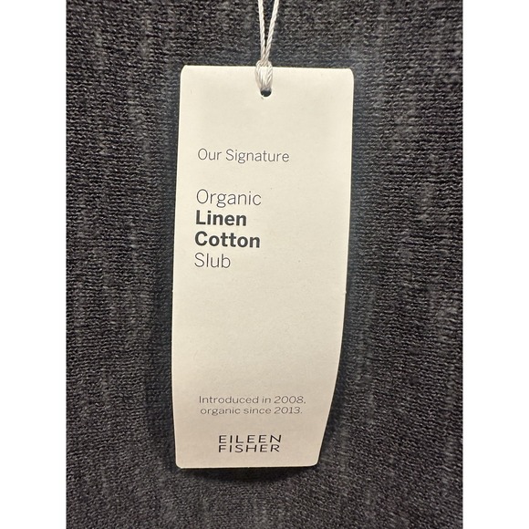 Eileen Fisher NWT Organic Linen Cotton Slub Gray Sweater Medium - Picture 4 of 6